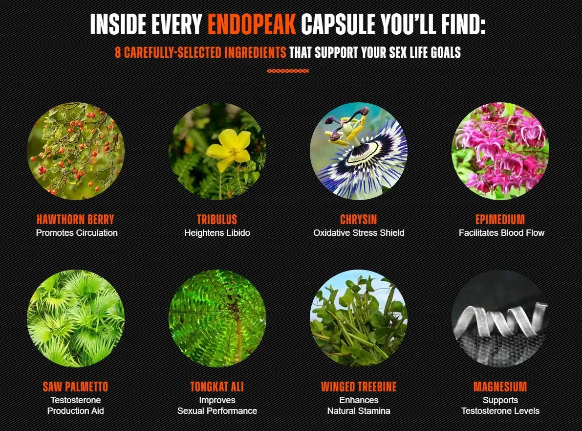 EndoPeak promotional ingredients graphic